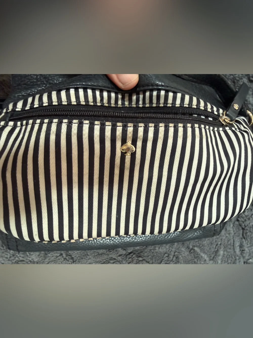 kate spade Black Pebbled Leather Crossbody with Gold Hardware